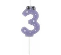 Bougie d'Anniversaire "Chiffre 3" 5cm Violet Violet G