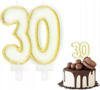 Bougie D'anniversaire Chiffre 30 Chiffre Métallique Doré Pour Fête D'anniversaire