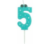 Bougie d'Anniversaire "Chiffre 5" 5cm Bleu Bleu G