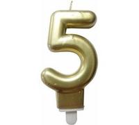 Bougie d'Anniversaire "Chiffre 5" 7cm Or Or G