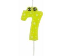 Bougie d'Anniversaire "Chiffre 7" 5cm Vert Clair Vert G