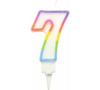 Bougie d'Anniversaire Chiffre 7 7cm Multicolore Multicolore