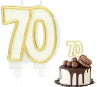 Bougie D'anniversaire Chiffre 70 Chiffre Métallique Doré Pour Fête D'anniversaire