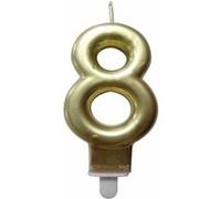 Bougie d'Anniversaire "Chiffre 8" 7cm Or Or G