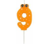 Bougie d'Anniversaire Chiffre 9 5cm Orange Orange G
