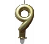 Bougie d'Anniversaire Chiffre 9 7cm Or Or