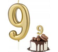 Bougie D'anniversaire Chiffre 9 Chiffre Métallique Doré Pour Fête D'anniversaire