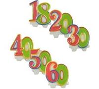 Bougie d'anniversaire chiffre 40 - Blanc - Taille Unique