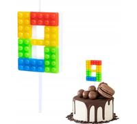 Bougie D'anniversaire Colorée Lego Digit 8 Pour Fête D'anniversaire