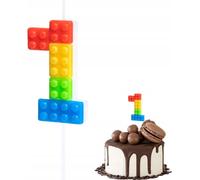 Bougie D'anniversaire Colorée Lego Numéro 1 Pour Fête D'anniversaire