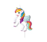 dekora - Bougie Anniversaire du Licorne Tesia & Friends en 3D - 8 cm, Blanc