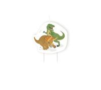 bougie d'anniversaire dinosaure 10 cm cire blanche