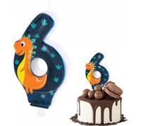 Bougie D'anniversaire Dinosaure Dino Digit 6 Vert Pour Fête D'anniversaire