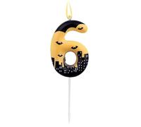 Bougie d'Anniversaire en Forme de Chauve-Souris, Bougie d'Anniversaire Sur le Thème des Héros Gâteau Chauve-Souris pour Garçons et Filles Halloween Fête sur Le Thème du Dessin Animé (Numéro 6)