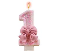Bougie d'anniversaire en forme de chiffre - Nœud - Décoration de fête sur le thème des réunions - Fournitures de célébration - Décoration de gâteau pour anniversaire de mariage