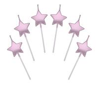Bougie d'anniversaire en Forme d'étoile,6 Pcs Bougies Deco de Gâteau pour Enfants et Adultes,Accessoires de Décoration de Gâteau pour Fête D'anniversaire et Mariage,Or Rose