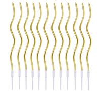 Bougie d'anniversaire en Spirale,36 Pièces Bougies d'anniversaire Torsadées Bougies de Gâteau en Spirale avec Supports Bougies de Gâteau D'anniversaire Longues Fines pour Décoration de Gâteaux
