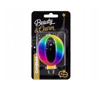 Bougie d'anniversaire GoDan chiffre 0, 8 cm, couleurs arc-en-ciel