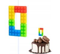 Bougie D'anniversaire Lego Chiffre 0 Couleur Pour Une Fête D'anniversaire