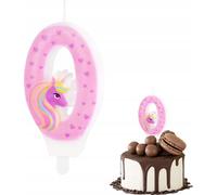 Bougie D'anniversaire Licorne Chiffre 0 Rose Pour Fête D'anniversaire