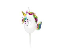 Bougie d'anniversaire licorne numéro 0 - Décoration de gâteau de joyeux anniversaire pour fête d'anniversaire 6 cm