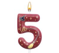 Bougie d'Anniversaire Magique Magicien, Bougie Anniversaire Numéro Décoration de Gâteau Fournitures de Fête Magicien Magique pour Garçons Filles Cadeaux Fête (5)