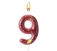 Bougie d'Anniversaire Magique Magicien, Bougie Anniversaire Numéro Décoration de Gâteau Fournitures de Fête Magicien Magique pour Garçons Filles Cadeaux Fête (9)