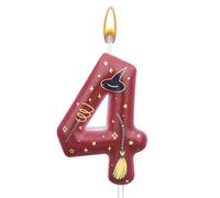 Bougie d'Anniversaire Magique Magicien, Bougie Anniversaire Numéro Décoration de Gâteau Fournitures de Fête Magicien Magique pour Garçons Filles Cadeaux Fête (4)