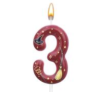 Bougie d'Anniversaire Magique Magicien, Bougie Anniversaire Numéro Décoration de Gâteau Fournitures de Fête Magicien Magique pour Garçons Filles Cadeaux Fête (3)