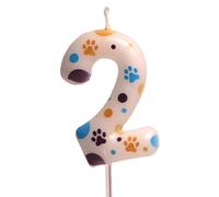 Bougie d'anniversaire numérique de 0 à 9 chiens - Pour garçons et filles - Décoration de pattes de chien