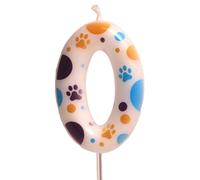 Bougie d'anniversaire numérique de 0 à 9 chiens - Pour garçons et filles - Décoration de pattes de chien