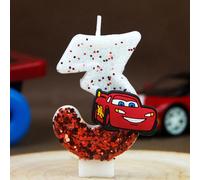 Bougie d'anniversaire numérique Lightning McQueen, chiffres 0-9, décoration de gâteau mignonne en forme de voiture de course pour fête d'enfants 2