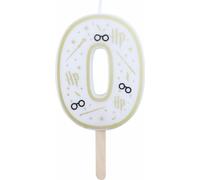 Bougie d'anniversaire numéro 0 ( Harry Potter blancß et or) 7 cm