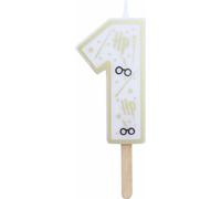 Bougie d'anniversaire numéro 1 ( Harry Potter blancß et or) 7 cm