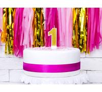 Bougie d'anniversaire numéro 1 avec paillettes 7cm or