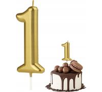 Bougie D'anniversaire Numéro 1 Numéro En Métal Doré Pour Fête D'anniversaire