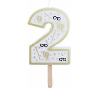 Bougie d'anniversaire numéro 2 ( Harry Potter blancß et or) 7 cm