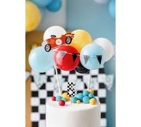 Bougie d'anniversaire numéro 5 avec motif à carreaux 5,5cm noir / blanc