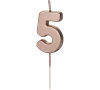 Bougie d'anniversaire numéro 5 Bougie numéro 4,5cm or rose