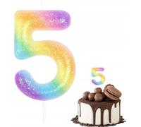 Bougie D'anniversaire Numéro 5 Couleur Métallique Pour Fête D'anniversaire
