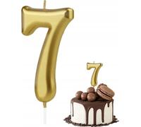 Bougie D'anniversaire Numéro 7 Numéro En Métal Doré Pour Fête D'anniversaire