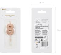Bougie d'anniversaire numéro 8 Bougie numéro 4,5cm or rose