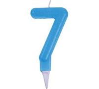 Bougie d'Anniversaire Paillette Chiffre 7 7cm Bleu Bleu