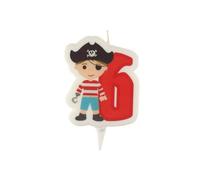 Dekora-345260 Bougie Pirate | Bougie d'Anniversaire 2D du Pirate pour Gâteaux des Enfants - Numero 6