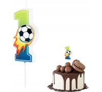Bougie d'anniversaire pour le football Bougie numéro 1 pour la fête