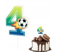 Bougie d'anniversaire pour le football Bougie numéro 4 pour la fête