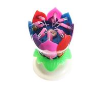 Bougie d'Anniversaire - SHOP-STORY - Fleur Musicale Tournante - Multicouleur - Décoration de Gâteau - Intérieur
