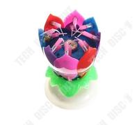 Bougie d'Anniversaire - TECH DISCOUNT - Fleur Musicale Tournante - Multicolore - 13,5 cm - Non réutilisable