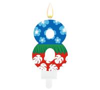 Bougie D'anniversaire Tropicale en Forme de Chiffre, Décoration de Gâteau Amusante et Colorée Idéale pour une Fête Hawaïenne Idéale pour un Gâteau D'anniversaire D'enfant (8)