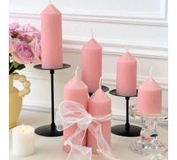 Bougie d'aromathérapie cylindrique à engrenage pointu rose romantique, fabriquée en cire de soja, bougie d'aromathérapie sans fumée, bougie décorative pour la Saint-Valentin, brûle pendant 40 heures, 